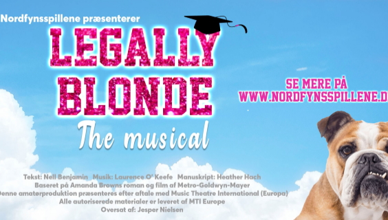 Reklameplakat for Nordfynsspillene 2021 som opfører: Legally Blonde The Musical